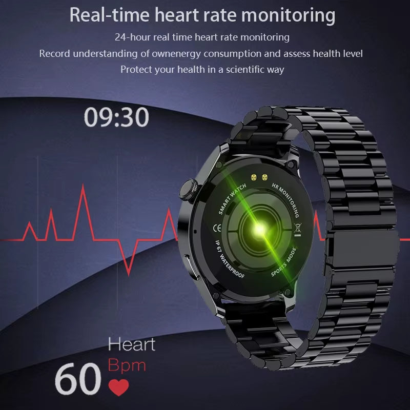 2024 Bluetooth Call Smart Watch Men Full Touch Sport Fitness Watches Men Waterproof Heart Rate Smartwatch Man Android IOS