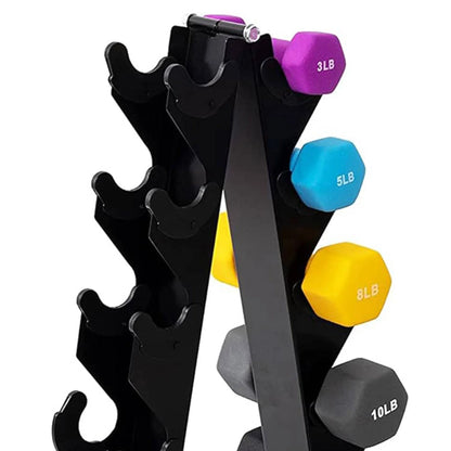 Fitness 76 Lb Neoprene Coated Dumbbell Set W/ Stand, Multicolor