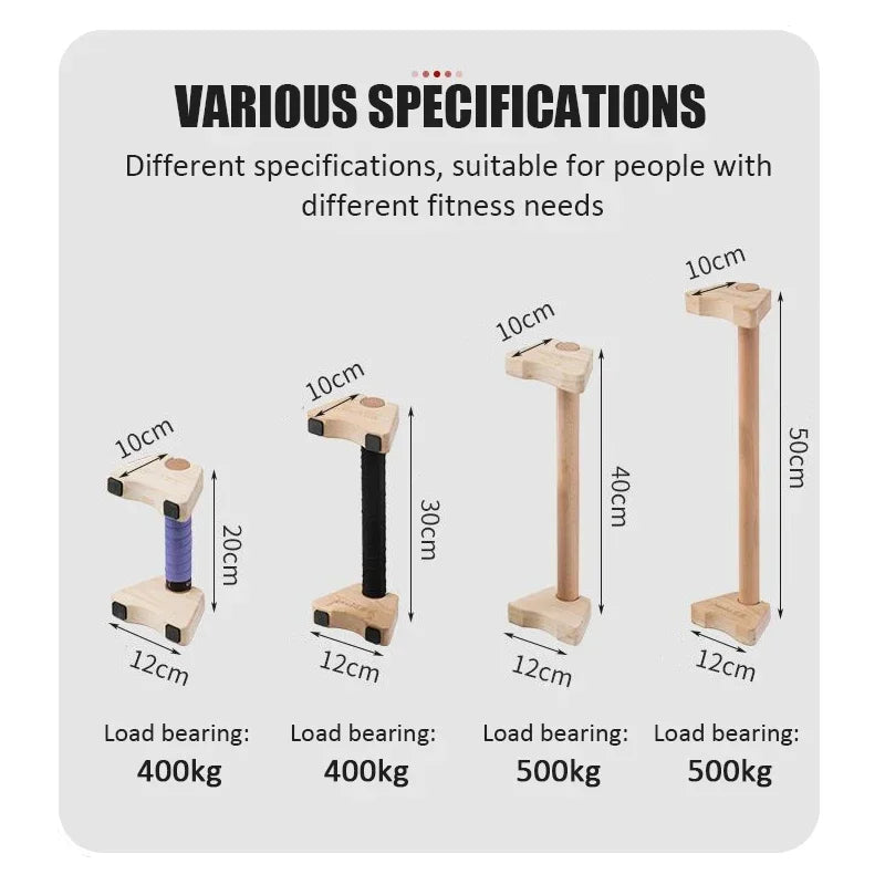 Wooden Push-Up Stand Non-Slippush up Bar Handles Fitness Pushup Board Calisthenics Parallettes Bar Exercise Equipment for Home