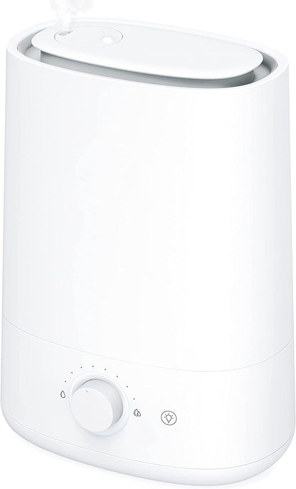 Humidifiers for Bedroom Large Room, 4.5L Cool Mist Humidifiers & Essential Oils Diffuser, Easy to Clean, Auto Shut-Off, Quiet Ultrasonic Top Fill Air Humidifier for Plant, Large Room, Home, White