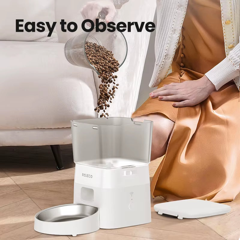 2L Automatic WIFI Cat Feeder Smart Pet Food Dispenser for Dry Food Dogs Kibble Dispenser with Remote Control Accessories