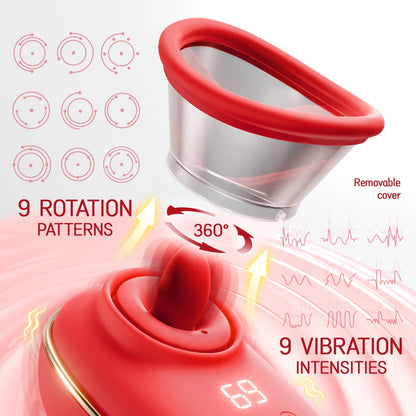 Adult Toys for Women Sucking Vibrator, 3 Sucking, 9 Tongue Licking & Vibrating Female Sex Toys Vibrators Nipple Toys,Rose Sex Toys for Women Pleasure