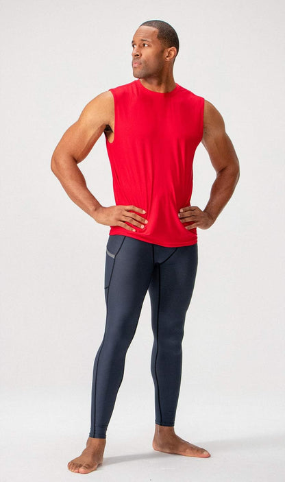 Men'S 2 Pack Cool-Chain Workout Tank Top Sleeveless (Red, Large)