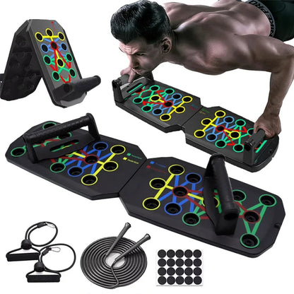 Foldable Push-Up Board Set - Multifunctional Fitness Equipment for Chest, Abdomen, Arms, and Back Workouts