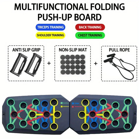 Foldable Push-Up Board Set - Multifunctional Fitness Equipment for Chest, Abdomen, Arms, and Back Workouts