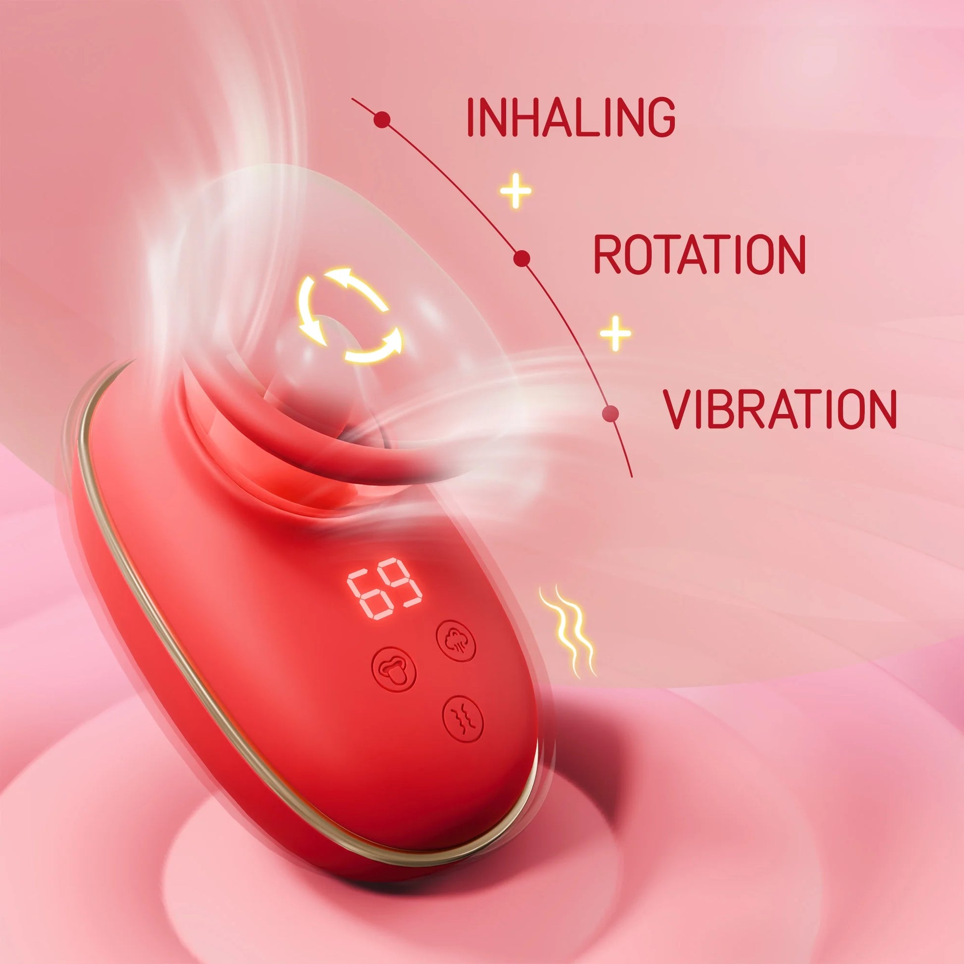 Adult Toys for Women Sucking Vibrator, 3 Sucking, 9 Tongue Licking & Vibrating Female Sex Toys Vibrators Nipple Toys,Rose Sex Toys for Women Pleasure