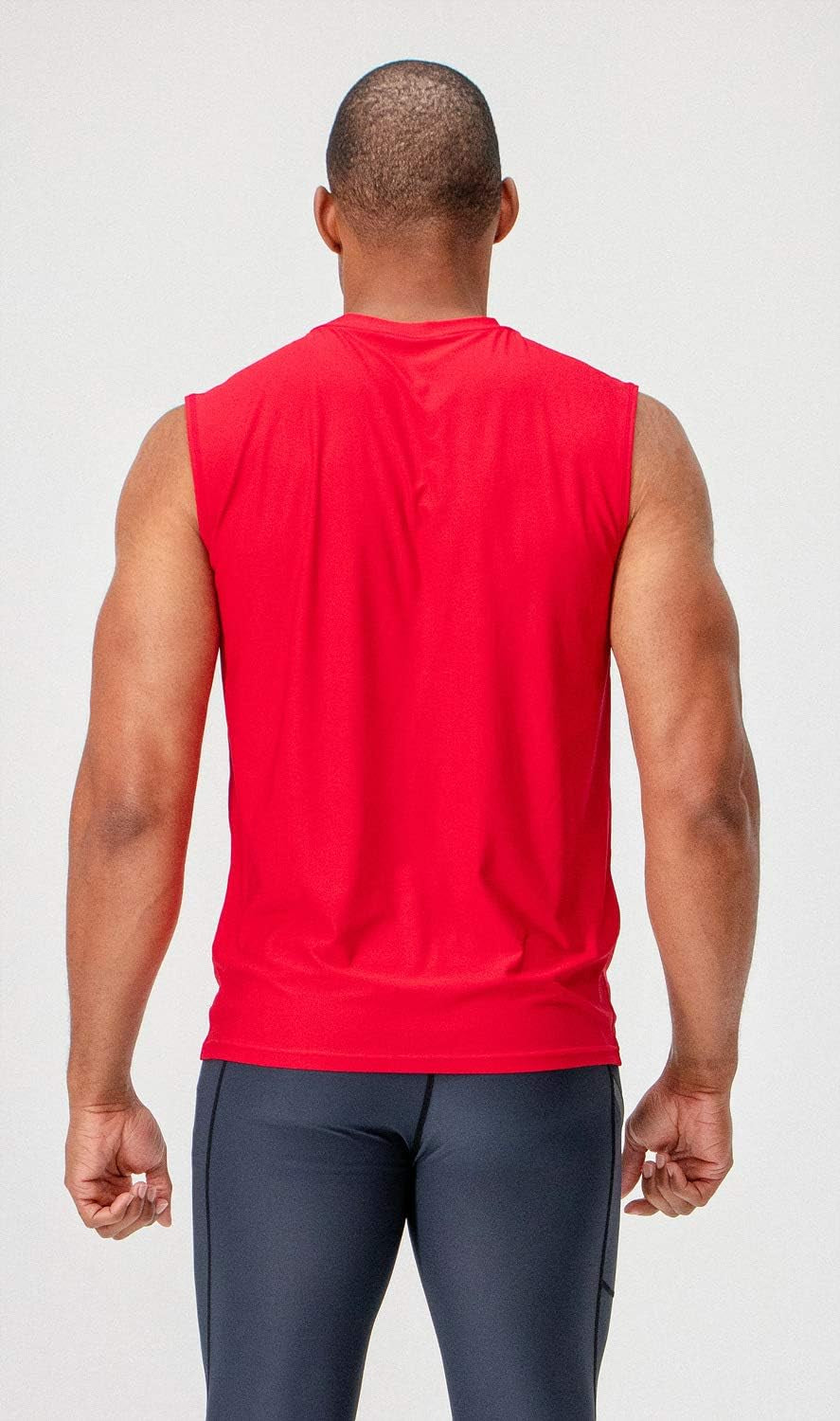 Men'S 2 Pack Cool-Chain Workout Tank Top Sleeveless (Red, Large)