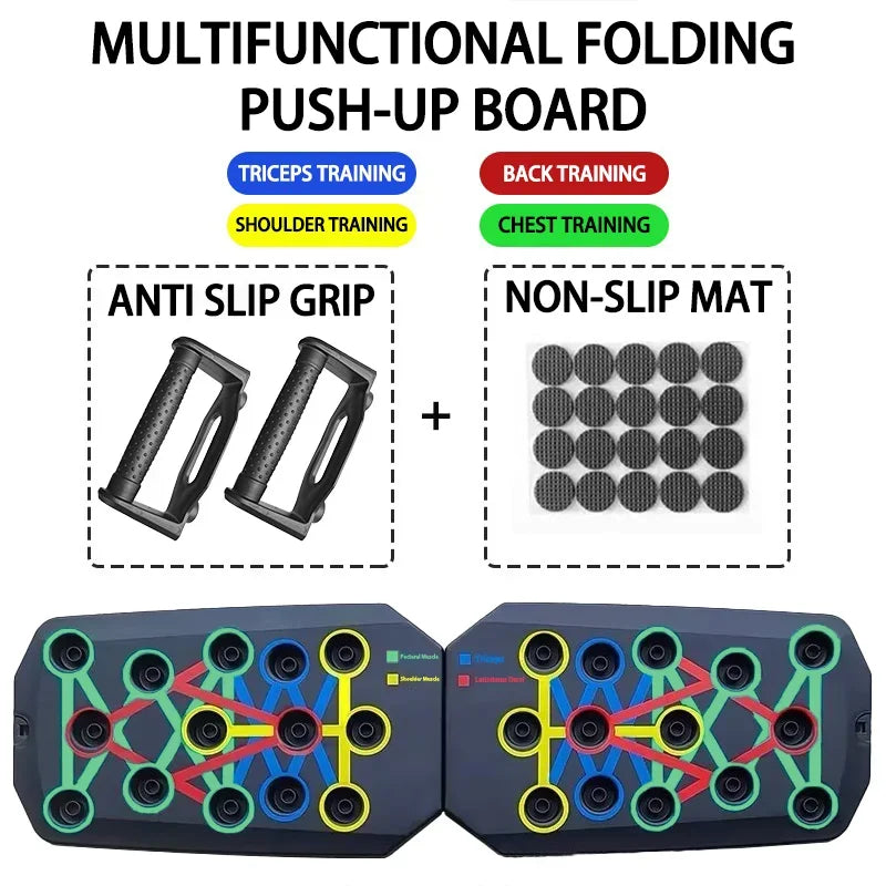 Foldable Push-Up Board Set - Multifunctional Fitness Equipment for Chest, Abdomen, Arms, and Back Workouts